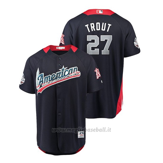 Maglia Baseball Uomo All Star Game Los Angeles Angels Mike Trout 2018 1ªRun Derby American League Blu